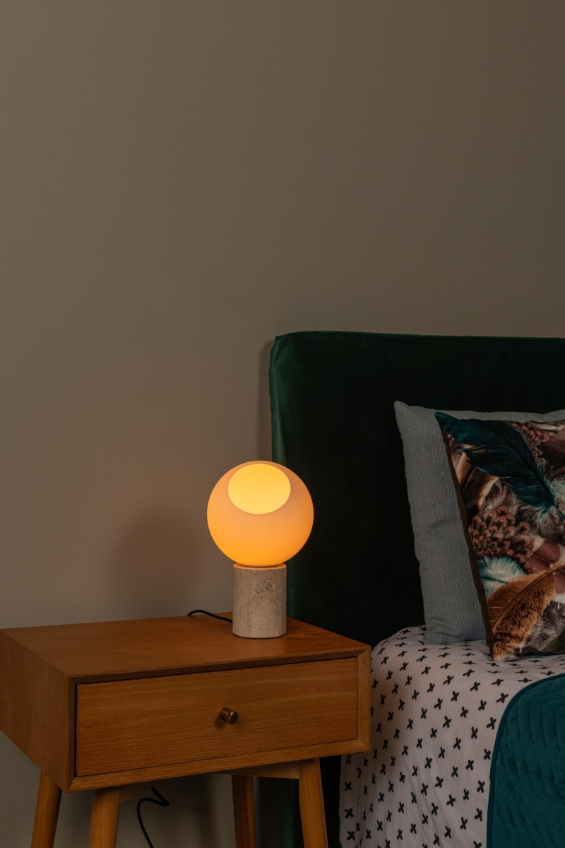 Lucide DAVIN - Stolná lampa - 1xE27 - Opál